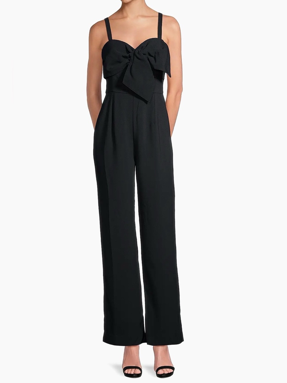 Lilly Pulitzer Kavia Jumpsuit with Black Bow-Front and Wide-Leg